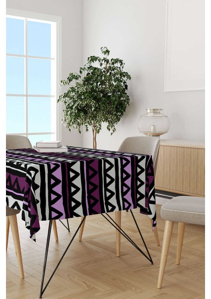 Mor Siyah Geometrik Modern Masa Örtüsü CGH231-MS fiyatları