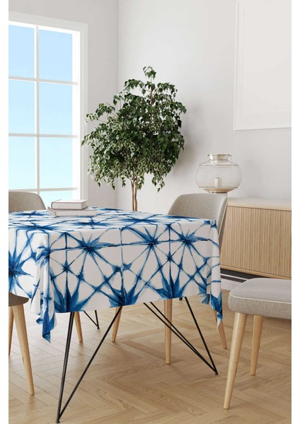 Mavi Beyaz Soyut Dekoratif Masa Örtüsü CGH187-MS fiyatları