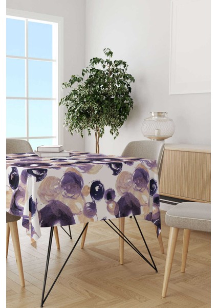 Mor Beyaz Geometrik Soyut Masa Örtüsü CGH234-MS fiyatları