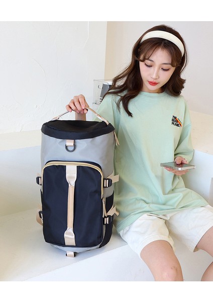 Unisex Mavi Önü Cepli Uzun Askılı Seyahat Fitnes ve Spor Çantası (Yurt Dışından) fırsatları