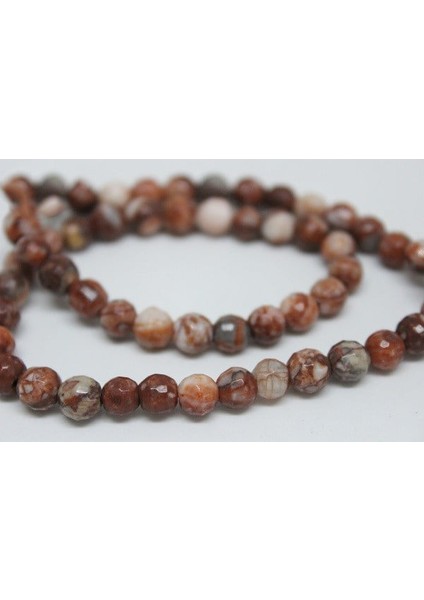 Jasper Taşı Faset Kesim Yarım Dizi 6mm (9882) (18CM Uzunluğundadır)