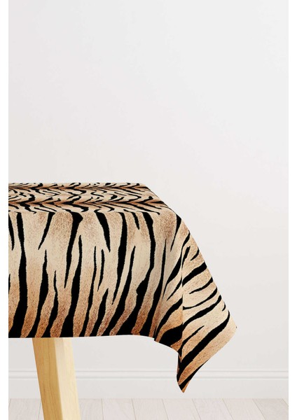 Kahverengi Siyah Zebra Desenli Dijital Baskılı Masa Örtüsü CGH366-MS