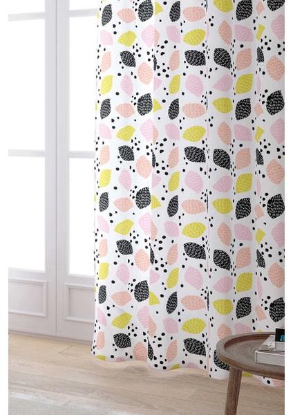 Beyaz Sarı Limon Desenli Dijital Baskılı Perde CGH600-PR fiyatları