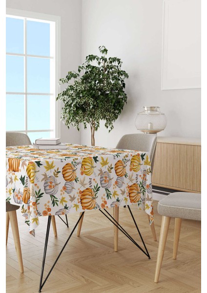 Turuncu Halloween Balkabağı Desenli Dijital Baskılı Masa Örtüsü CGH767-MS fiyatları