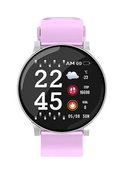 Akıllı Saat Wearfit 2.0 App Kalp Hızı Kan Basıncı Nabız Monitörü Pembe