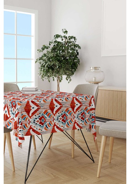 Kırmızı Mavi Etnik Desenli Masa Örtüsü CGH255-MS fiyatları