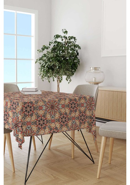 Truncu Retro Vintage Desenli Dijital Baskılı Masa Örtüsü OTYK034-MS