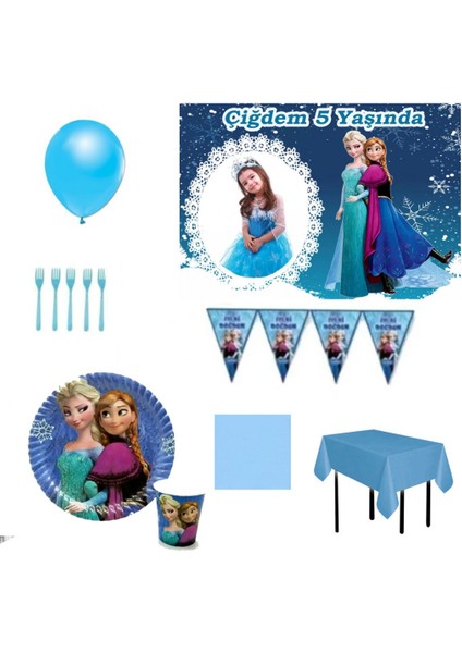 16 Kişilik Elsa Afiş Li Doğum Günü Süsleri Parti Seti