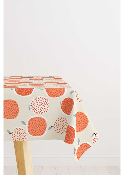 Beyaz Sarı Limon Desenli Dijital Baskılı Masa Örtüsü OYTYK926-MS