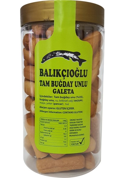Tam Buğday Unlu Galeta 100 G