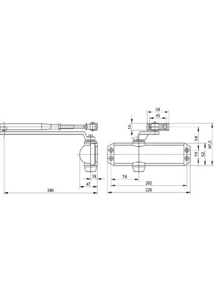 Assa Abloy Dc 120 En 2/3/(4) Dirsek Kollu Hidrolik Kapı Kapatıcı