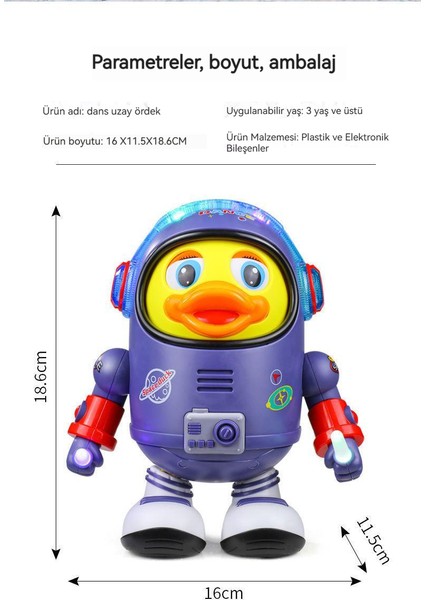 Elektrikli Dans Uzay Ördek Çocuk Bulmaca Parlayan Oyuncak (Yurt Dışından)