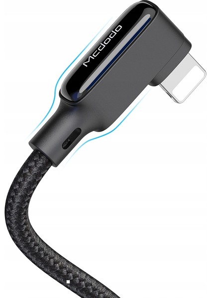 Ca-7300 L Tipi Lightning Spiralli Hızlı Data-Şarj Kablosu 1.8M-Siyah