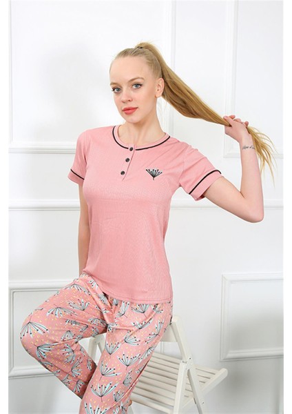Kadın Gül Kurusu Kısa Kol Pijama Takım 20388 fiyatları