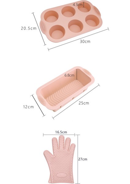 7'li Silikon Pişirme Tavası Seti (Yurt Dışından)