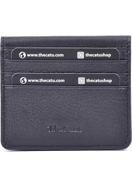 Patlı Tasarım Deri Kartlık Siyah