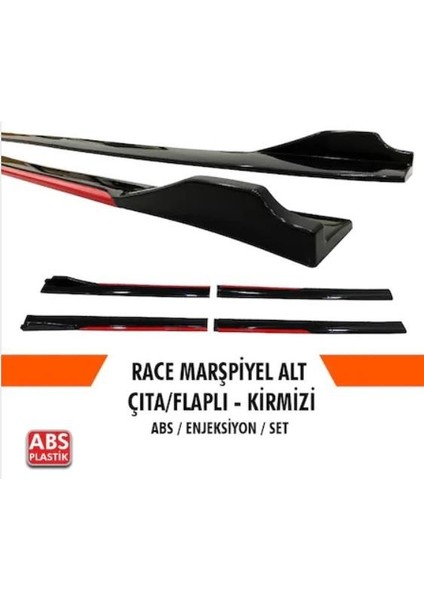 Otocizgi Üniversal Piano Black Kırmızı Renkli Kulaklı Flaplı Marşpiyel Lip