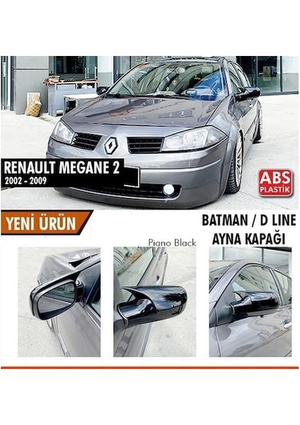 Otocizgi Renault Megane 2 Batman Yarasa Ayna Kapağı Parlak Siyah