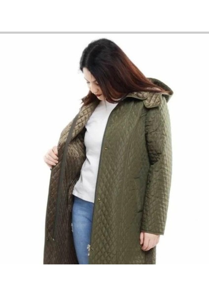 Reva Kapüşonlu Kapitone Kışlık Büyük Beden Kadın Mont10 fırsatları