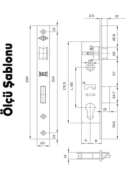 153/35 Silindirli Gömme Kilit Barelsiz Karşılıksız 35 mm modelleri
