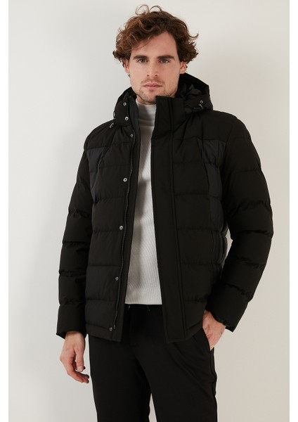 Suya Dayanıklı Kapüşonlu Regular Fit Mont Erkek Mont EXK22531310