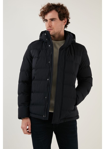 Suya Dayanıklı Kapüşonlu Regular Fit Mont Erkek Mont EXK22531310