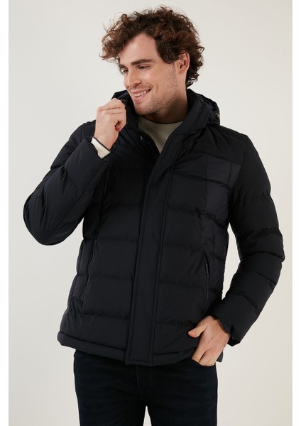 Suya Dayanıklı Kapüşonlu Regular Fit Mont Erkek Mont EXK22531310 modelleri