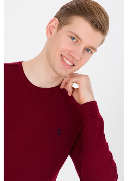 Erkek Bordo Triko Kazak 50251887-VR014