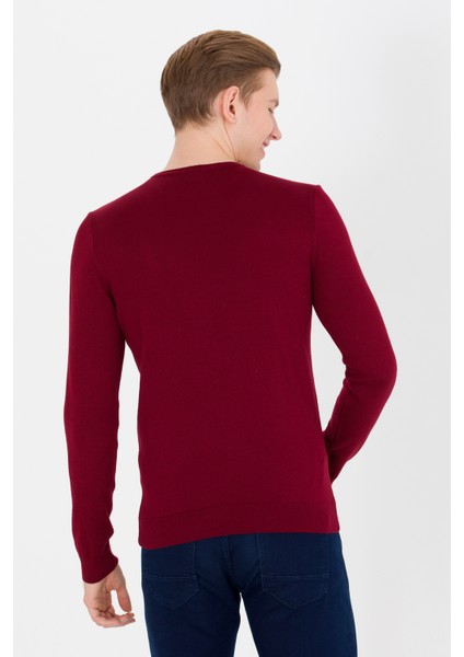 Erkek Bordo Triko Kazak 50251887-VR014 indirimleri