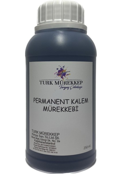 Permanent Kalem Mürekkebi Siyah 250 Ml.