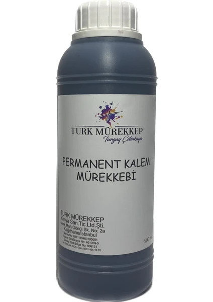 Turk Mürekkep Permanent Kalem Mürekkebi Siyah 500 Ml.