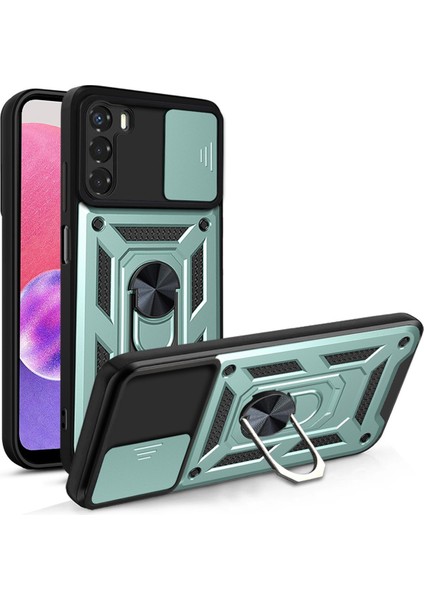 Samsung Galaxy S22 Uyumlu Kılıf Kamera Korumalı Sürgülü Yüzüklü Armor Military Tank Zırhlı