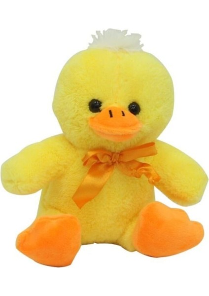 Peluş Oturan Ördek Kurdelalı 20 cm