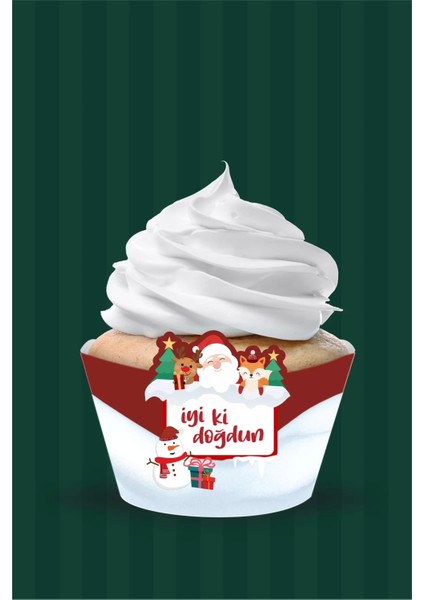 Kış Konsepti Cupcake Sargısı 8'li