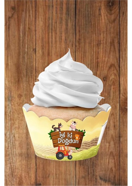 Çiftlik Konsepti Cupcake Sargısı 8'li