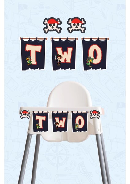 Korsan Konsepti Doğum Günü * Two Banner (Kalın Kağıt)