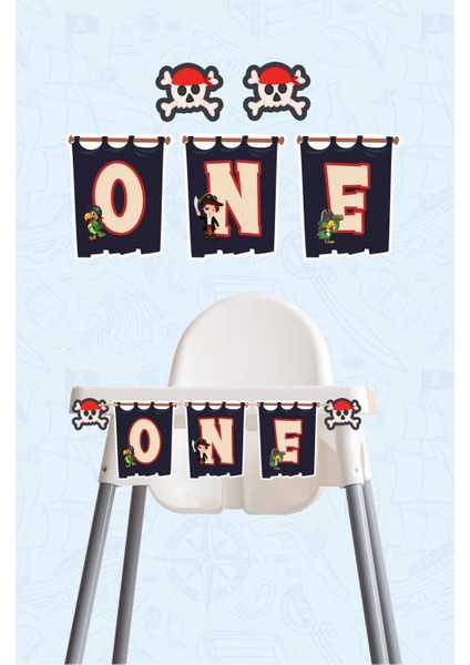 Korsan Konsepti Doğum Günü * One Banner Kalın Kağıt