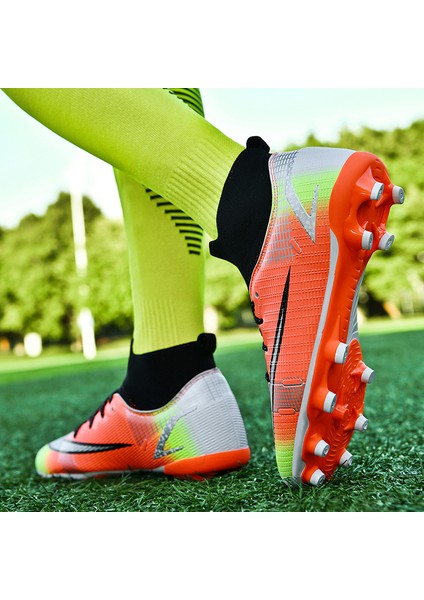 Erkek Nefes Alabilen Futbol Ayakkabısı - Turuncu (Yurt Dışından) fırsatları