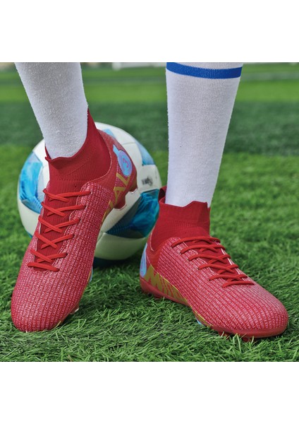 Erkek Nefes Alabilen Futbol Ayakkabısı - Kırmızı (Yurt Dışından) modelleri
