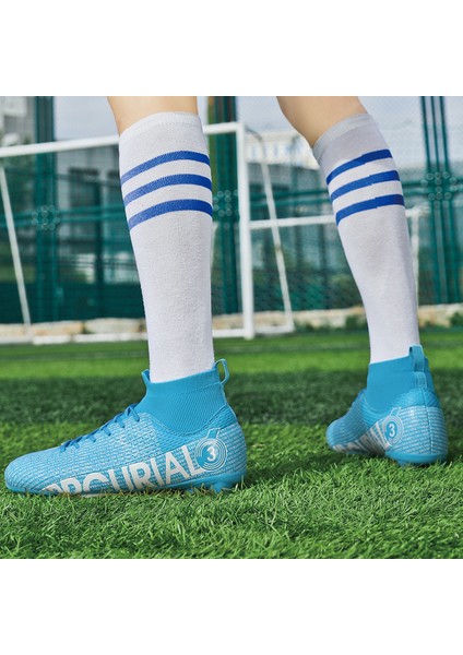 Erkek Nefes Alabilen Futbol Ayakkabısı - Mavi (Yurt Dışından)