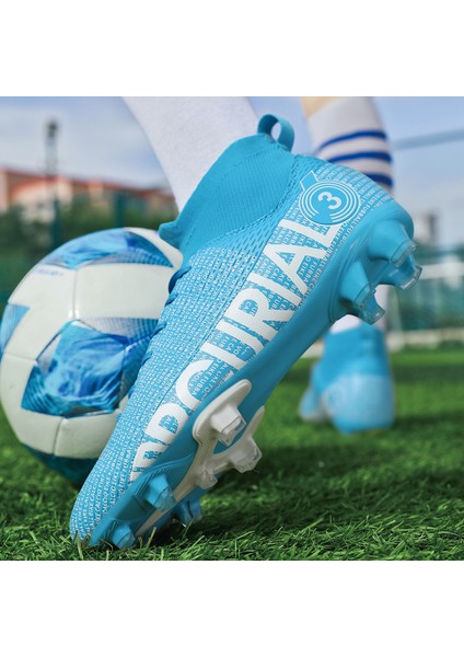 Erkek Nefes Alabilen Futbol Ayakkabısı - Mavi (Yurt Dışından)