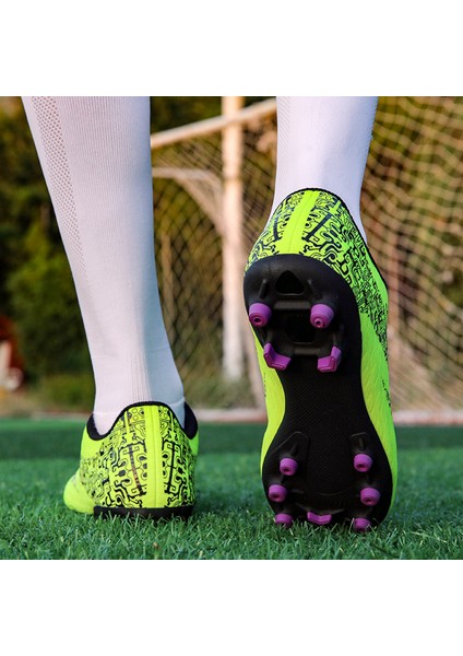 Erkek Nefes Alabilen Futbol Ayakkabısı - Yeşil (Yurt Dışından)