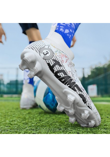 Erkek Nefes Alabilen Futbol Ayakkabısı - Beyaz (Yurt Dışından) fırsatları