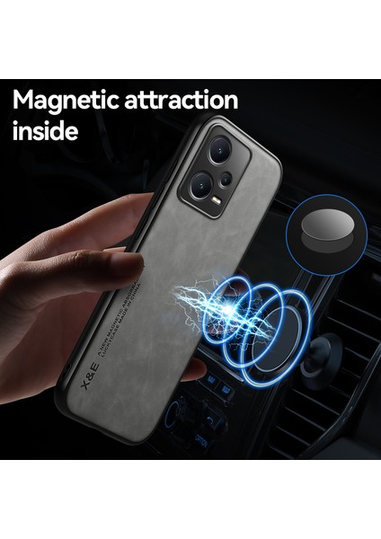 Poco X5 Pro 5g için Manyetik Cep Telefonu Kılıfı - Gri (Yurt Dışından)