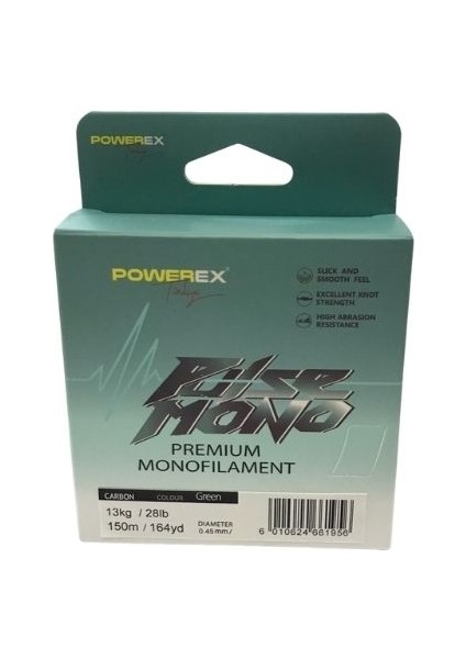 Pulse Yeşil 150M. 0,37MM. 8.49KG. Carbon Monofilament Misina modelleri