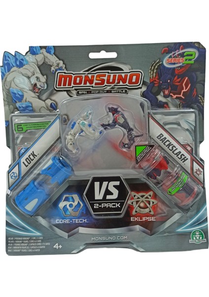 PopŞeker Monsuno Lock, Backslash Tüp 2 Kart 2 Figür Lisanslı Monsuno Oyuncakları