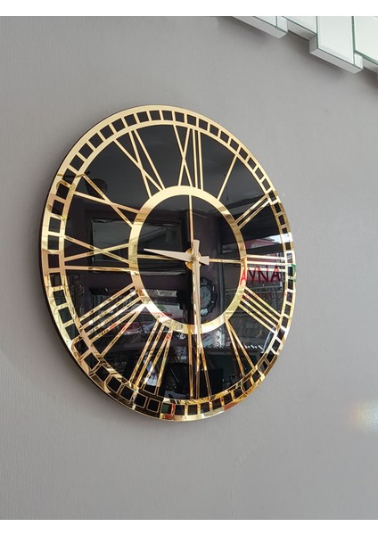 Golden Black Model Altın Siyah Renk 50 Cm Dekoratif Aynalı Duvar Saati fırsatları