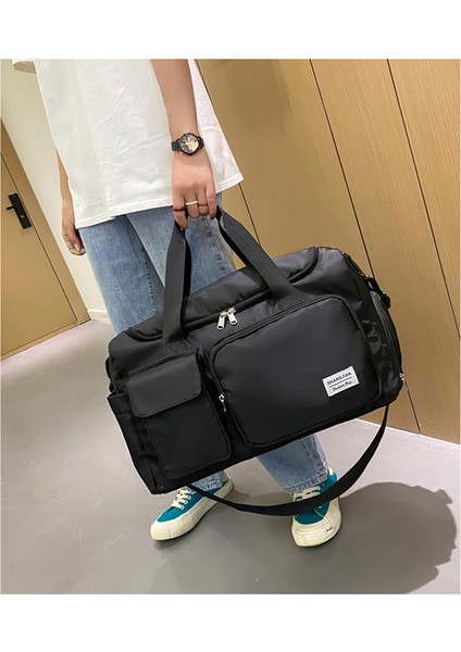 Unisex Mavi Önü Cepli Uzun Askılı Seyahat Fitnes ve Spor Çantası (Yurt Dışından) fiyatları