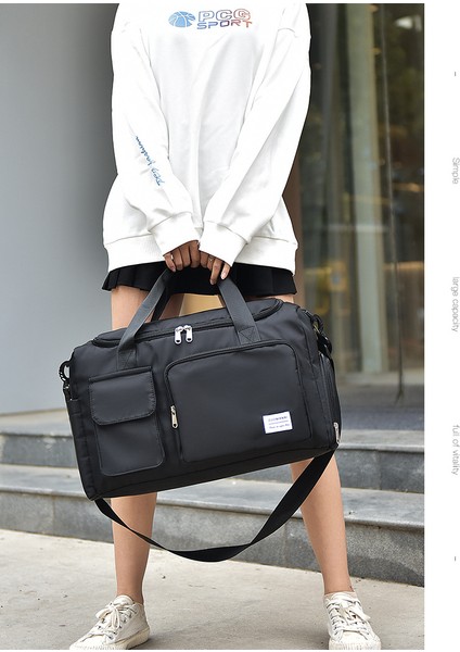 Unisex Mavi Önü Cepli Uzun Askılı Seyahat Fitnes ve Spor Çantası (Yurt Dışından) modelleri