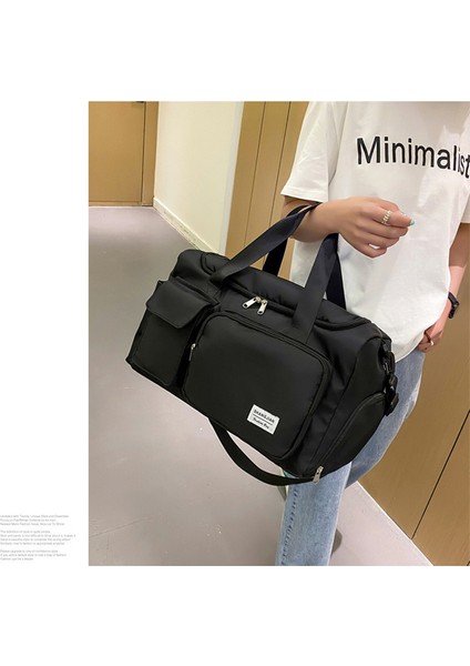 Unisex Mavi Önü Cepli Uzun Askılı Seyahat Fitnes ve Spor Çantası (Yurt Dışından) fırsatları